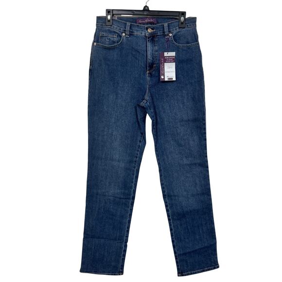 Gloria Vanderbilt Amanda Womens Jeans Size 8 Blue Denim Tapered Leg High Rise - Picture 1 of 15